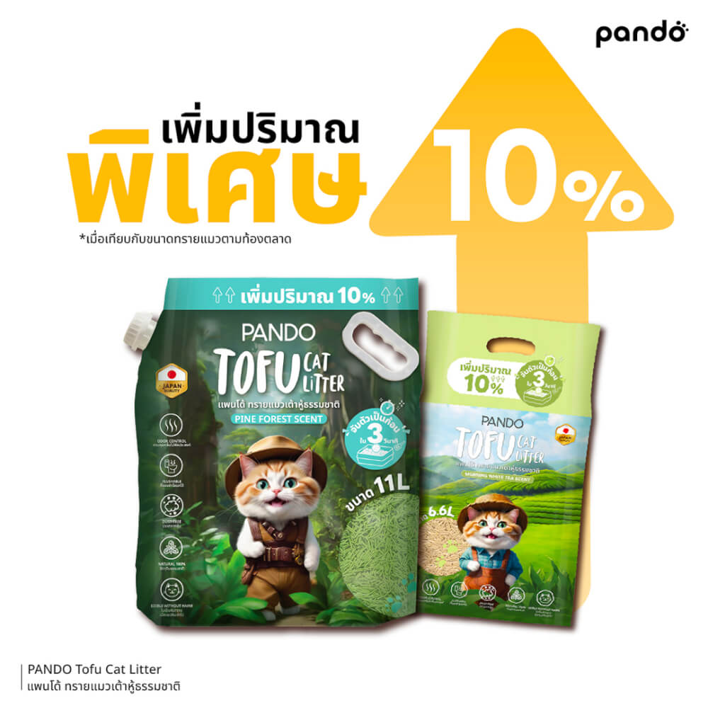 ทรายแมวเต้าหู้ธรรมชาติ PANDO 11 ลิตร กลิ่น PINE FOREST